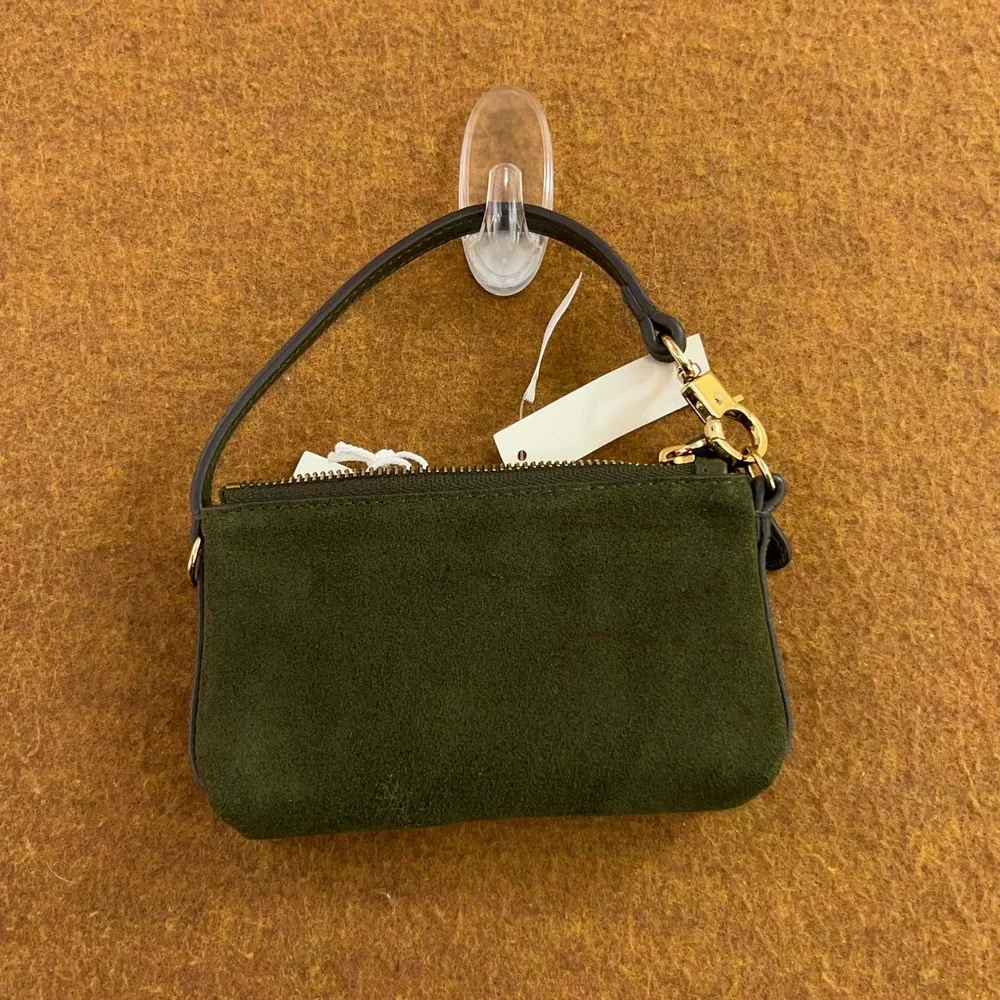 Madewell Womens OS Green Suede Leather NX103 Mini Pouch Bag NWT - Picture 12 of 14